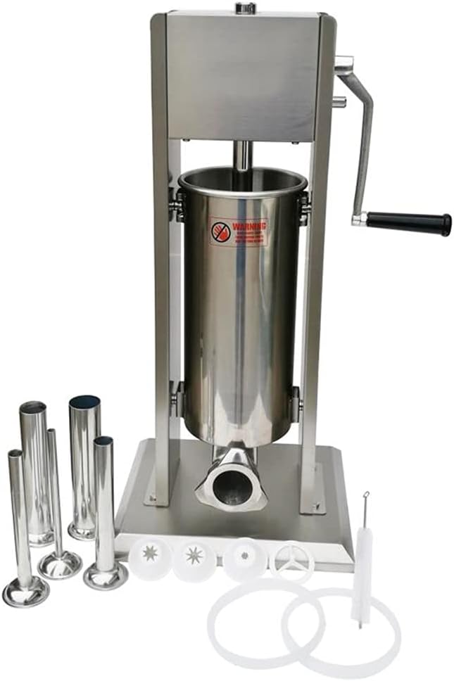Sausage Stuffer Vertical 5L - 수직형 스테인리스 스틸 소시지 제조기, 실버