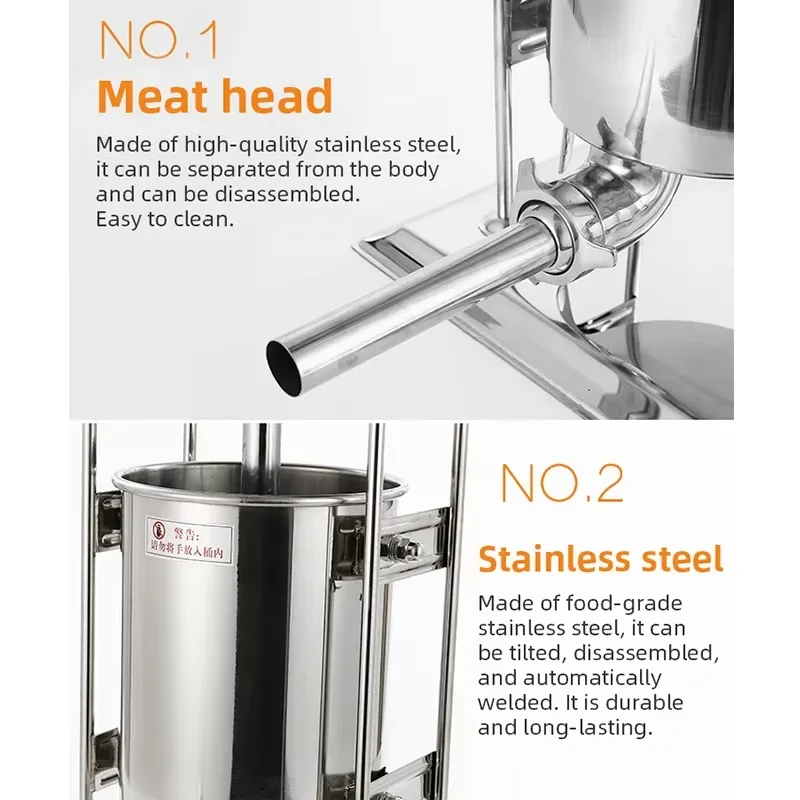 Sausage Stuffer Vertical 5L - 수동 수직형 소시지 스터퍼 3L 5L